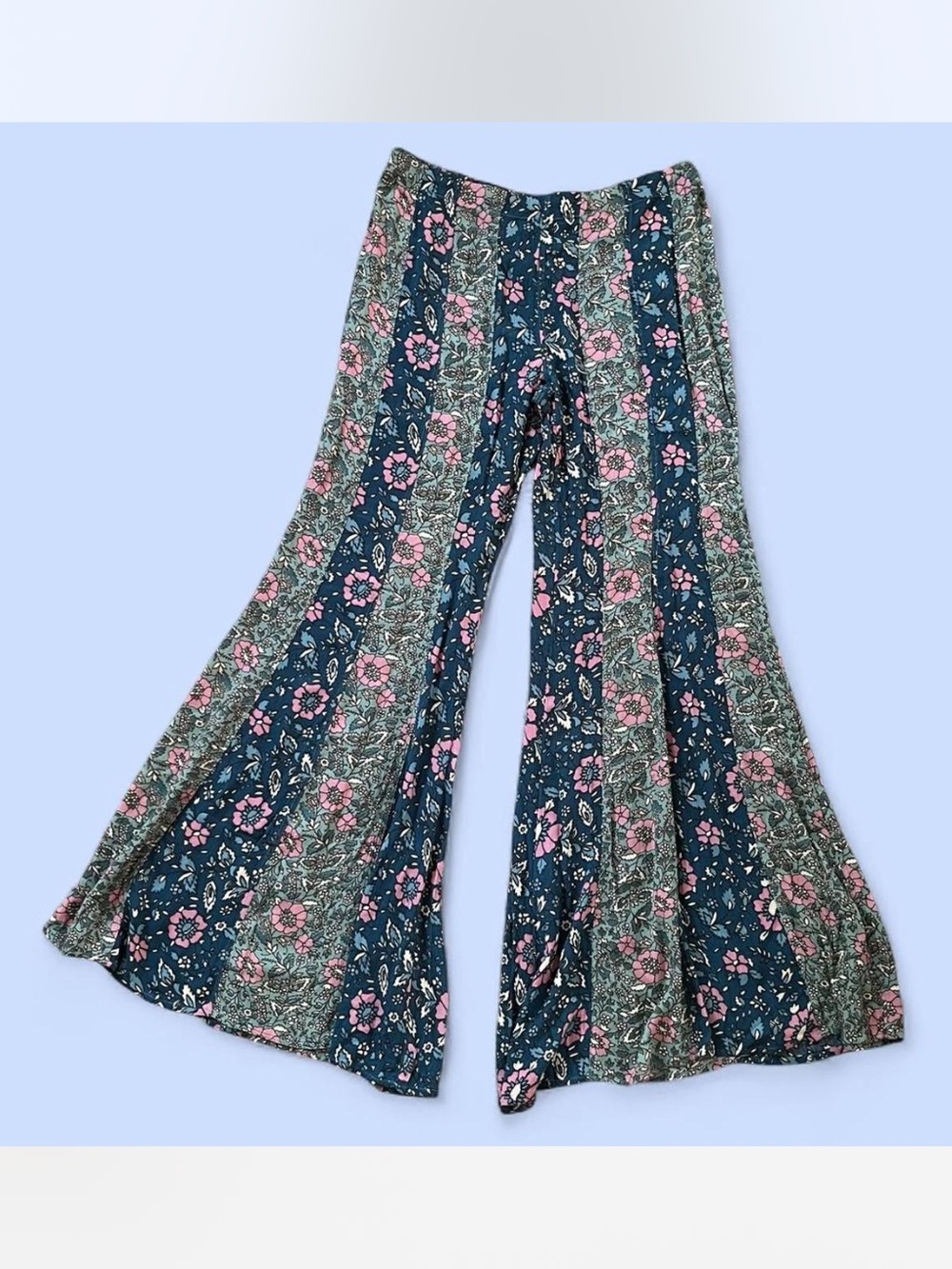 Free People Bali Floral Patchwork Flare Pants (XS)